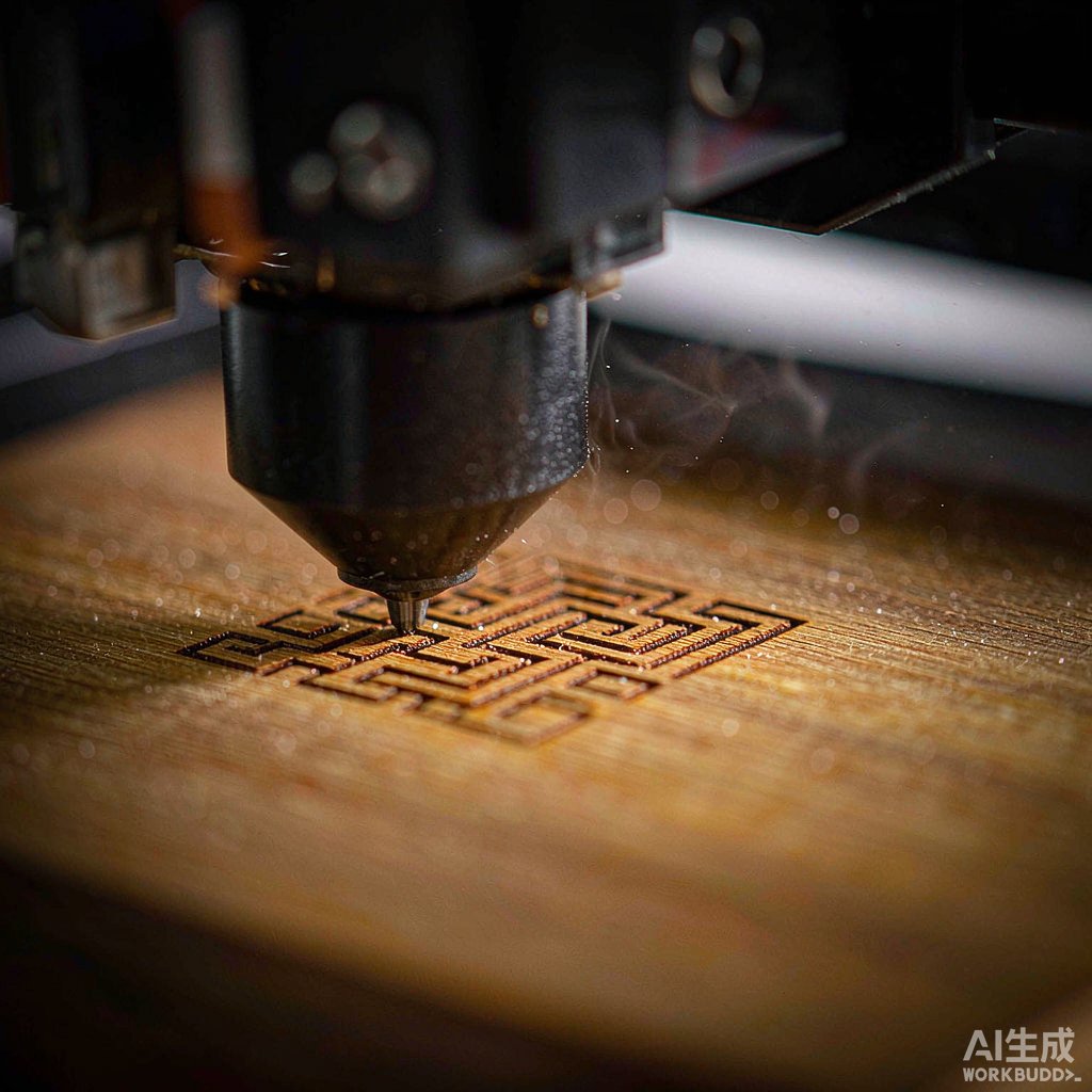 激光雕刻工艺特写示意